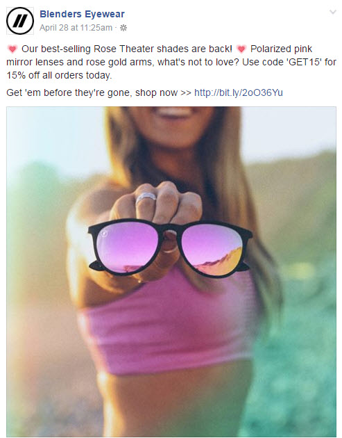 Sample ad with clear CTA