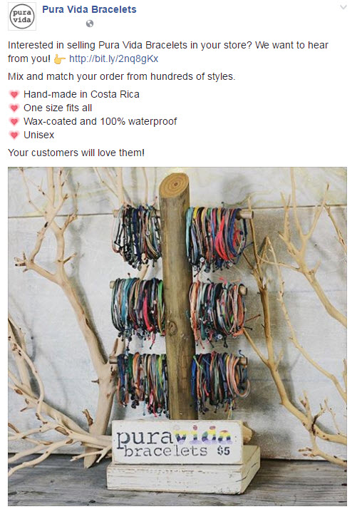 Sample ad with creative formatting