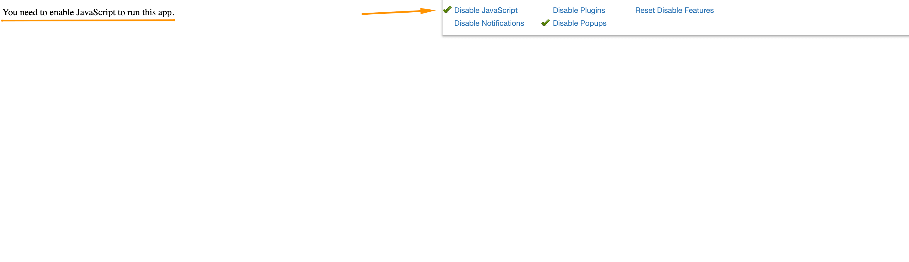 Open settings, click Disable JavaScript and reload the page.