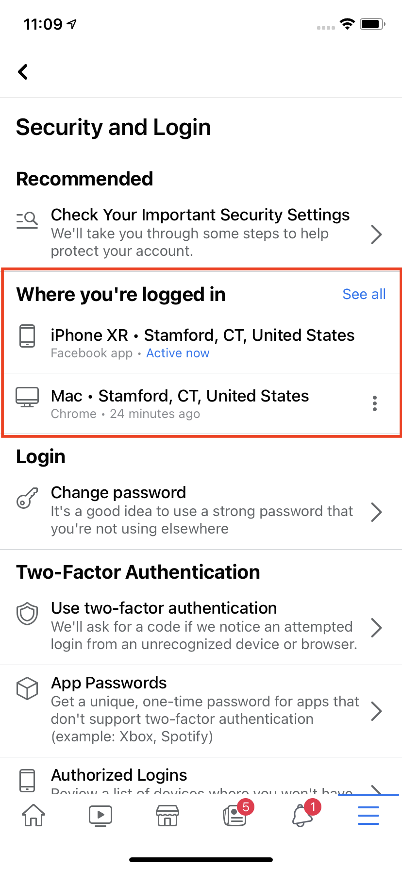Find out where you're logged in.