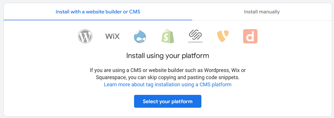 2 ways to install the Google Tag.
