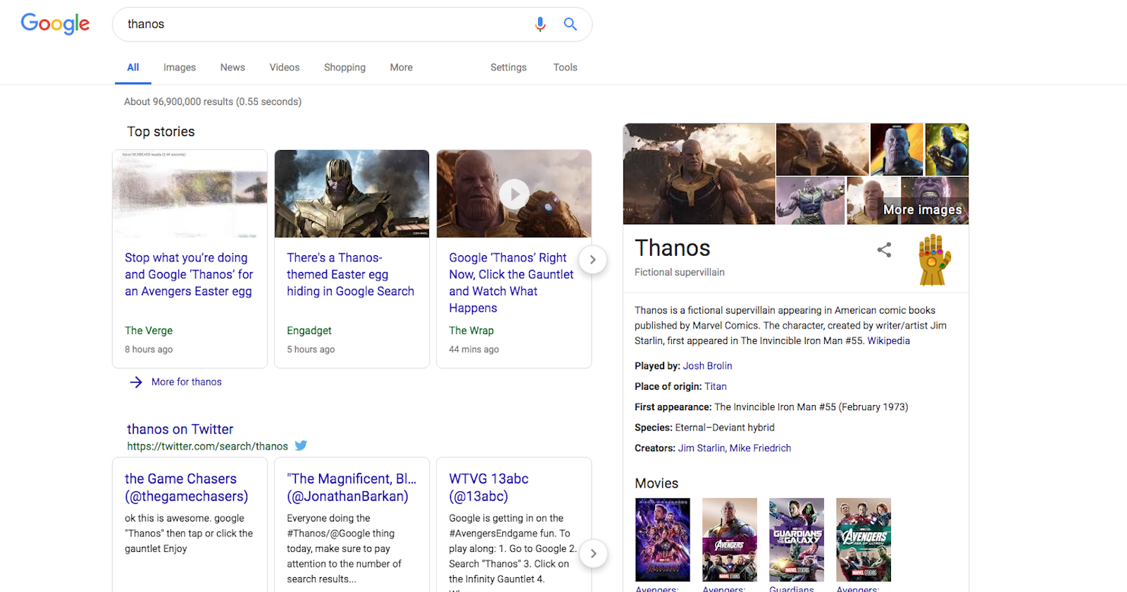 Google Thanos Easter Egg Wipes Out Half of All Search Engine Results