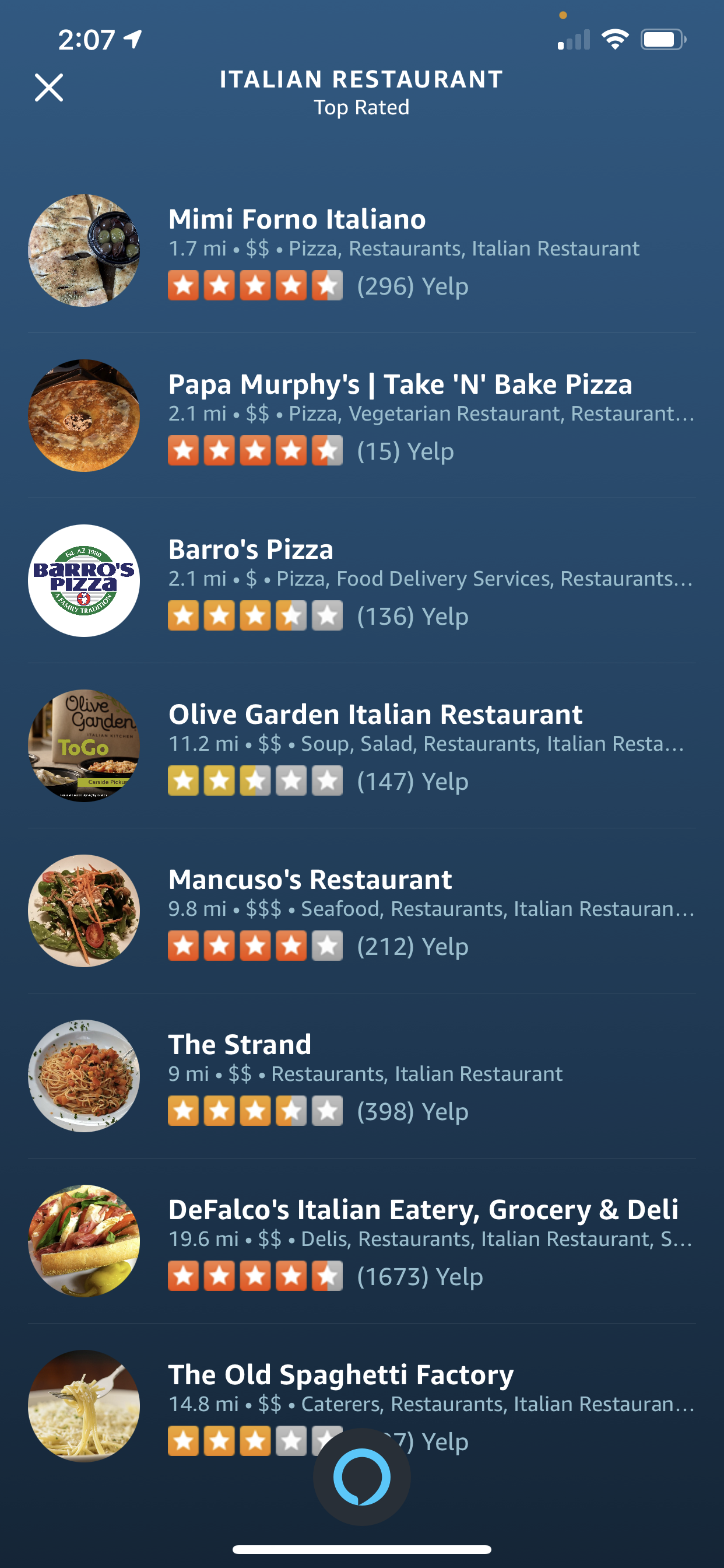 Results for Alexa Query.