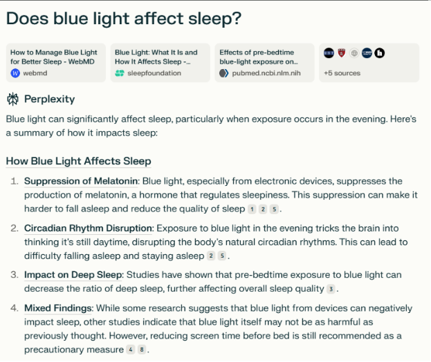 perplexity ai results