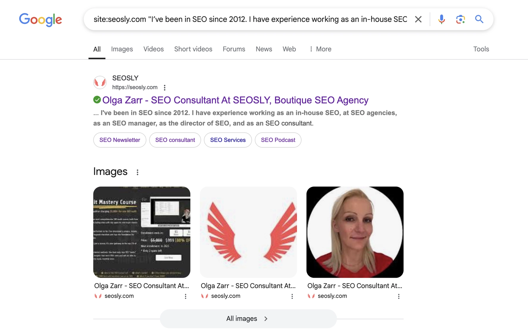 Site: search in Google 