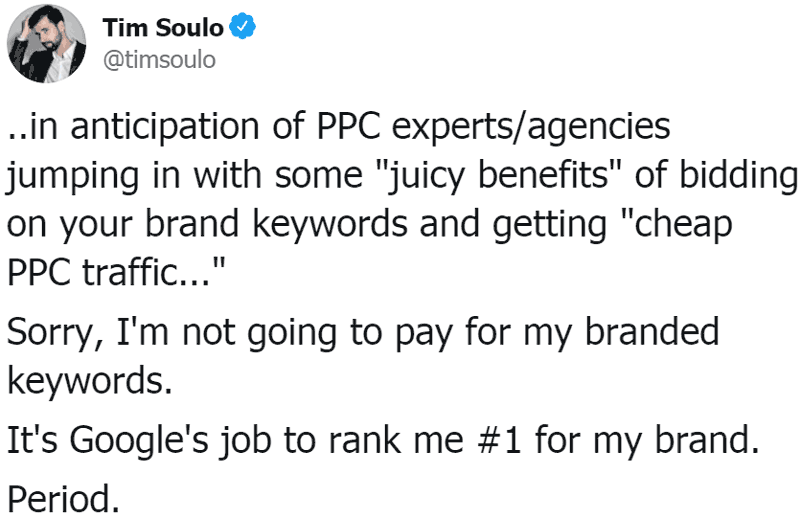 Screenshot of a tweet by Ahrefs' Tim Soulo