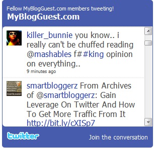 Twitter list widget
