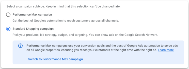 select standing shopping campaign